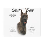 Great Dane (brindle) History Design postcards