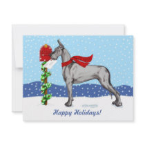 Great Dane Christmas Mail Black Custom Invites