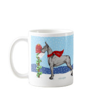 Great Dane Christmas Mail Black Coffee Mug