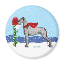 Great Dane Christmas Mail Black UC Refrigerator Magnets
