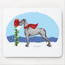 Great Dane Christmas Mail Black UC Mouse Pads