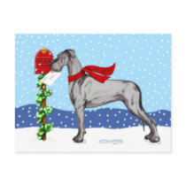 Great Dane Christmas Mail Black UC Post Cards