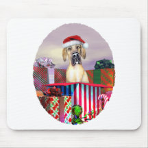 Great Dane Christmas Surprise Fawn UC Mousepads