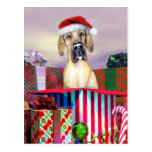 Great Dane Christmas Surprise Fawn UC Post Card