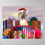 Great Dane Christmas Surprise Fawn UC posters