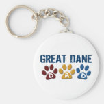 GREAT DANE Dad Paw Print 1 Keychains