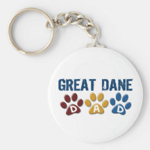 GREAT DANE Dad Paw Print 1 Keychains