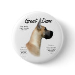 Great Dane (fawn) History Design buttons