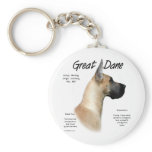Great Dane (fawn) History Design keychains