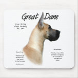 Great Dane (fawn) History Design mousepads