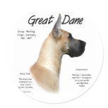 Great Dane (fawn) History Design stickers