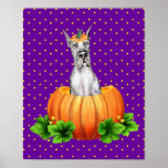 Great Dane Halloween Merle Dane-O-Lantern Poster