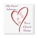 Great Dane Heart Belongs magnets