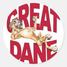 Great Dane Laid Back Fawn UC Round Sticker