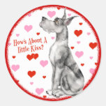 Great Dane Merle Kiss Stickers