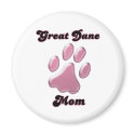 Great Dane Mum Pink Pawprint  - Magnet