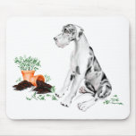 Great Dane Naughty Pup Harlequin UC Mousepads