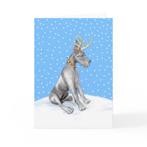 Great Dane Reindeer Christmas Black