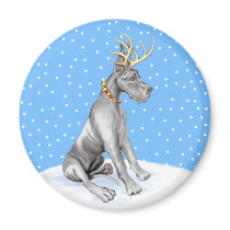 Great Dane Reindeer Christmas Black