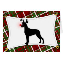 Great Dane Reindeer Christmas Card