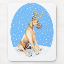 Great Dane Reindeer Christmas Fawn Mousemat