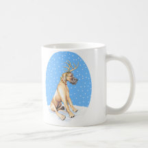 Great Dane Reindeer Christmas Fawn UC Coffee Mugs