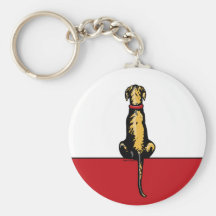 Great Dane Sit Brindle UC Keychain