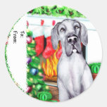 Great Dane Stockings Blue UC Gift Tags Sticker