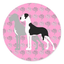 Great Danes Blue Boston Round Sticker