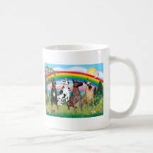 Great Danes (four) - Rainbow Bright Coffee Mug