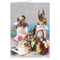 Great Danes May Gardening Greeting Cards