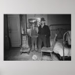 Great Depression Bedroom, 1930s Poster