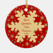 Great Grandpa's First Christmas Snowflake Ornament