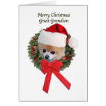 Great-Grandson's Pomeranian Dog Christmas Card