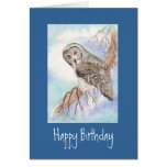 Great Grey Owl Birthday Card