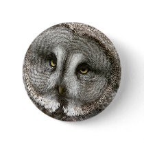 Great Grey Owl Button