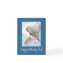 Great Grey Owl Dad Birthday Card