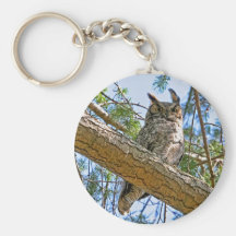 Great Horned Owl Photo Key Chain