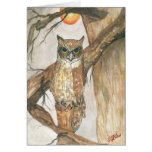 Great Horned Owl under Moon cards