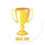 Great Job Gold Trophy Sticker
