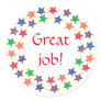 Great job!, stickers, circles of colourful stars