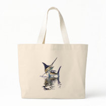 Great marlin with reflection in water bag