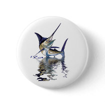 Great marlin with reflection in water