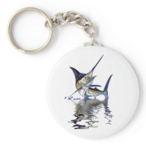 Great marlin with reflection in water