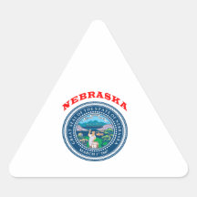 Great Seal Of  State Nebraska Triangle Stickers