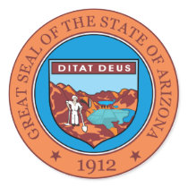 Great seal of the state of Arizona Round Stickers