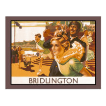 Great Vintage coastal town ad Bridlington Post Card