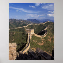 Great Wall winding through the mountain, Posters