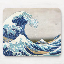 Great Wave Hokusai 葛飾北斎の神奈川沖浪裏 Mousepads