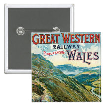 Great Western Railway ~ Wales Pinback Button